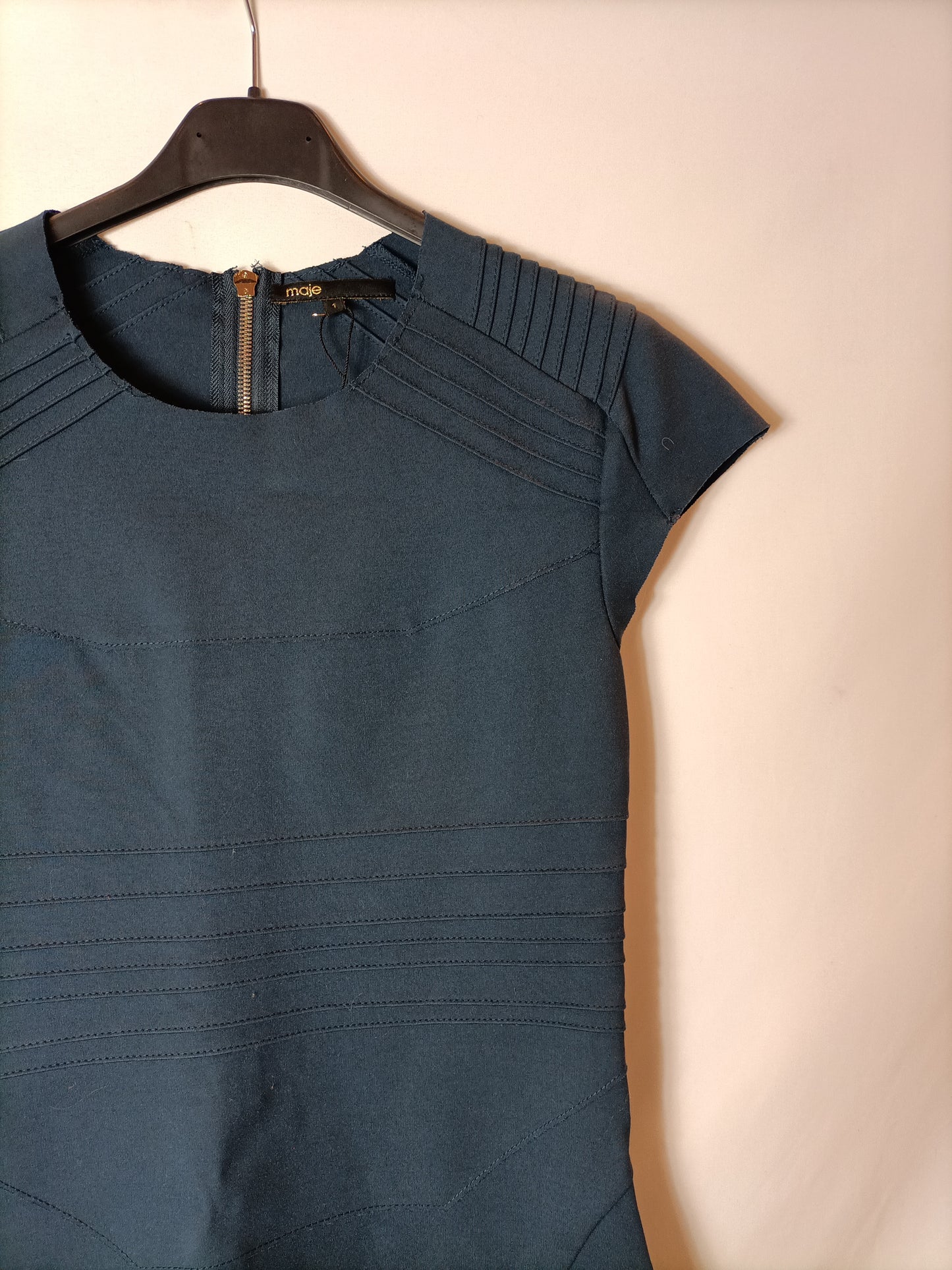 MAJE. Vestido azul entallado T.1(S)