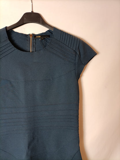 MAJE. Vestido azul entallado T.1(S)