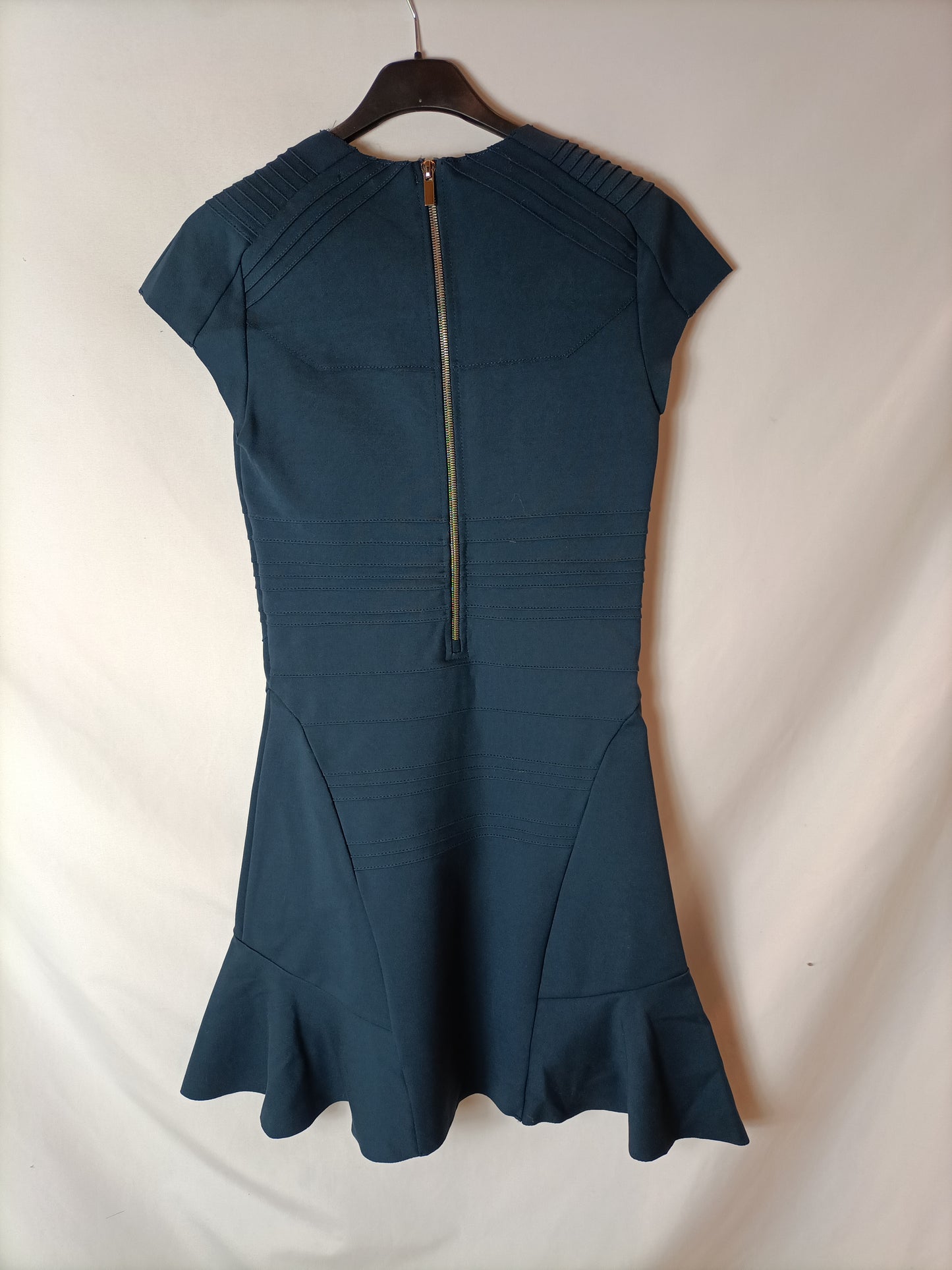 MAJE. Vestido azul entallado T.1(S)