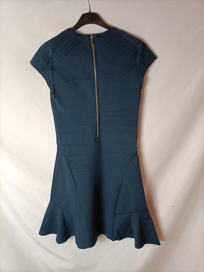 MAJE. Vestido azul entallado T.1(S)