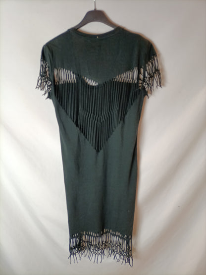 ZADIG&VOLTAIRE. Vestido negro flecos T.xs