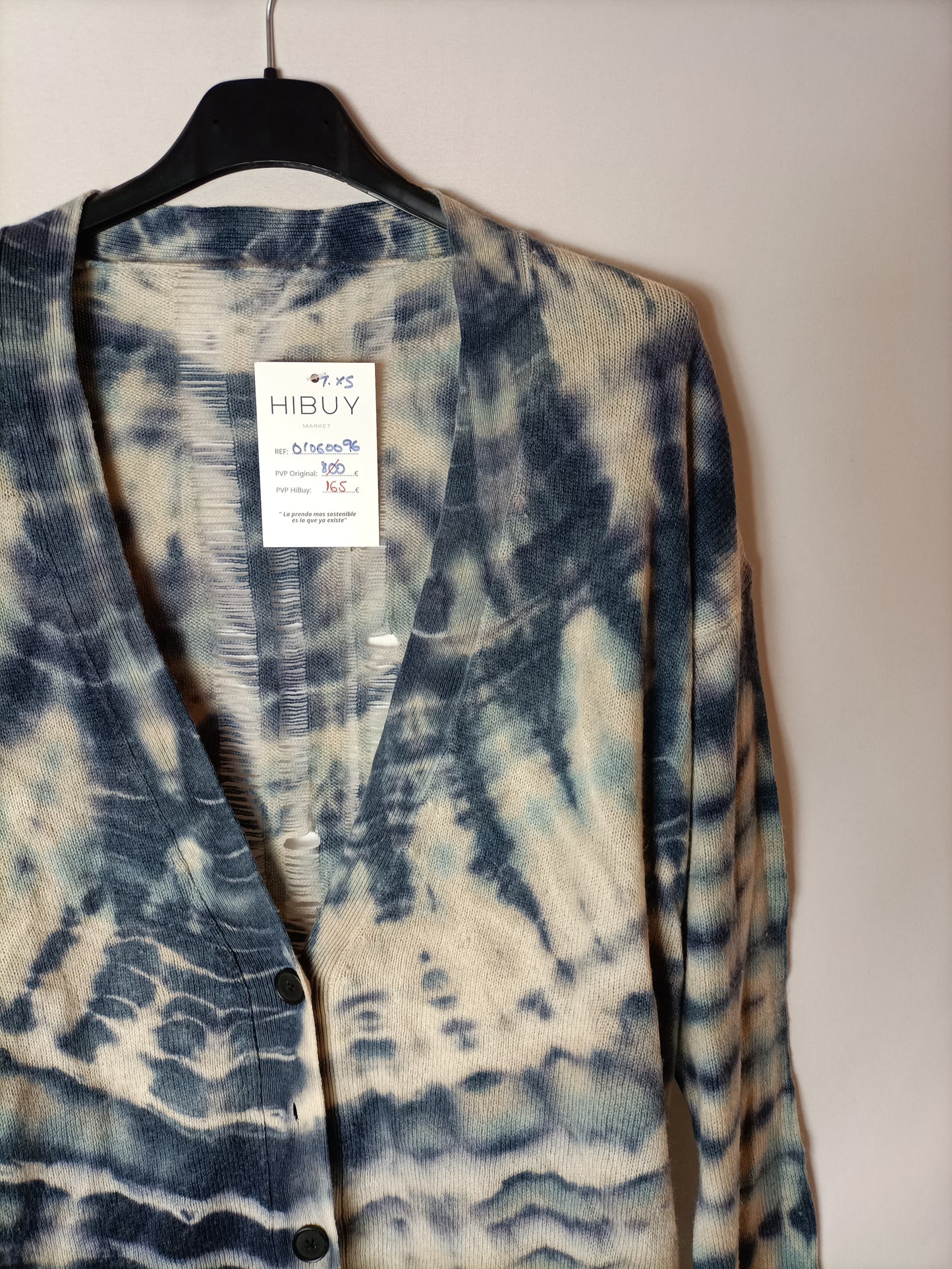 RAQUEL ALLEGRA Thin tie dye cardigan. T xs(oversized)