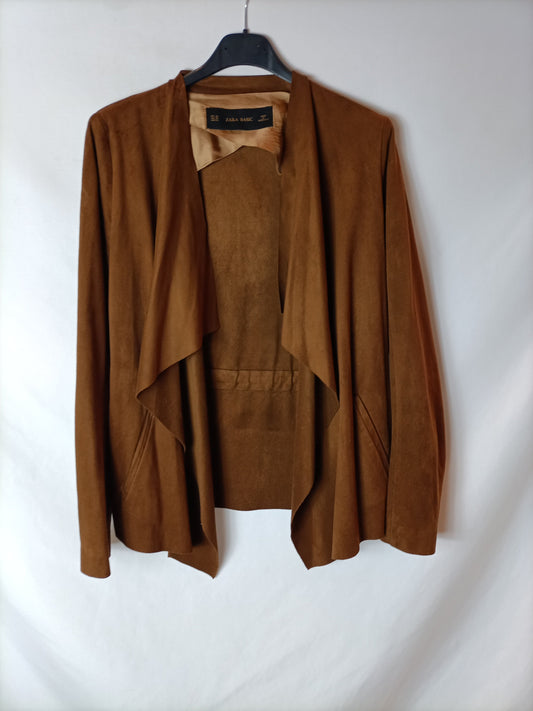 ZARA. Fine brown suede jacket. Size XS (Tare)