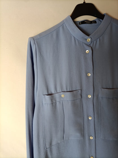 MANGO. Light blue flowy blouse. Size XS (S)