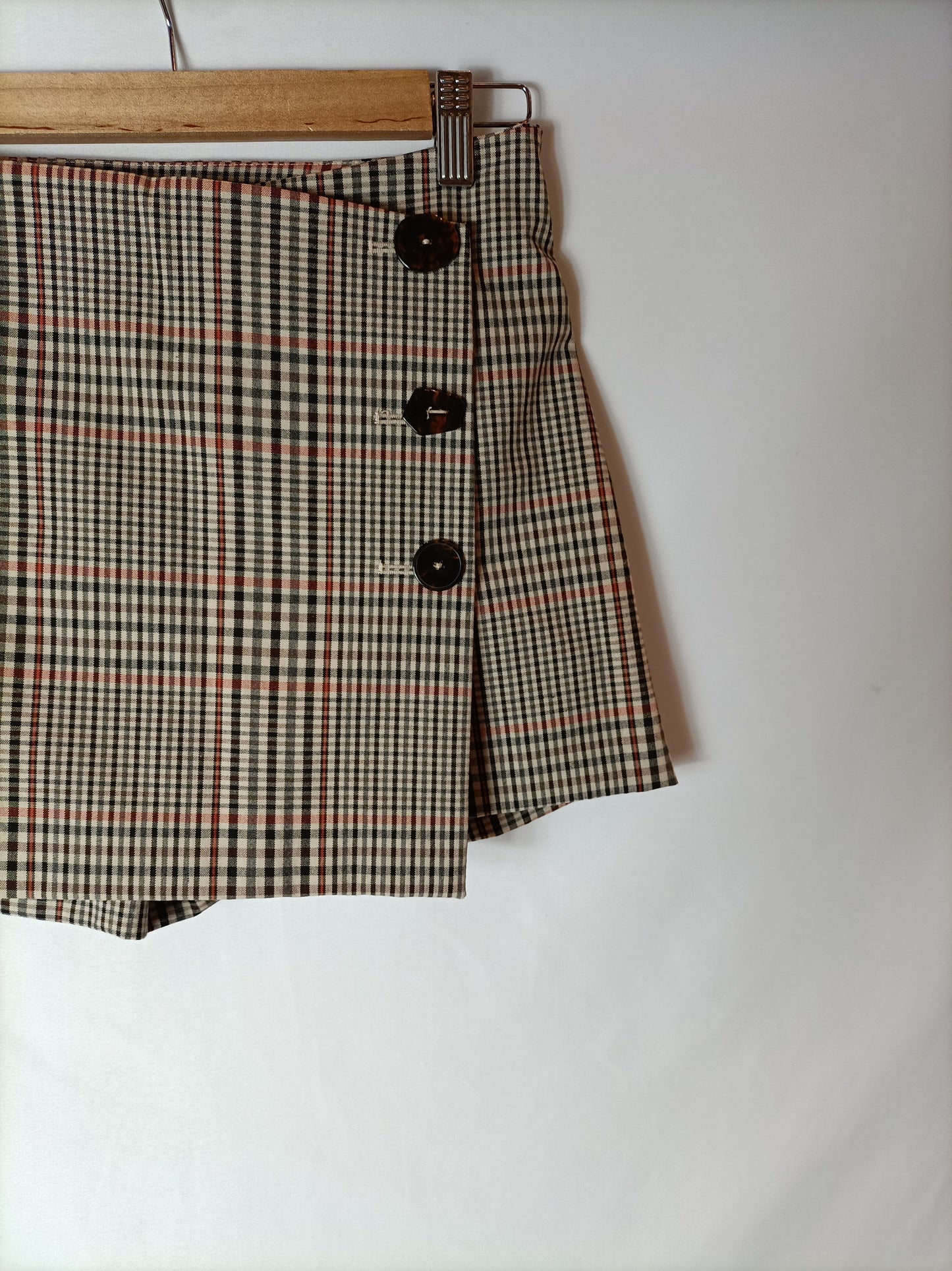 MANGO Falda pantalón cuadros. T.34