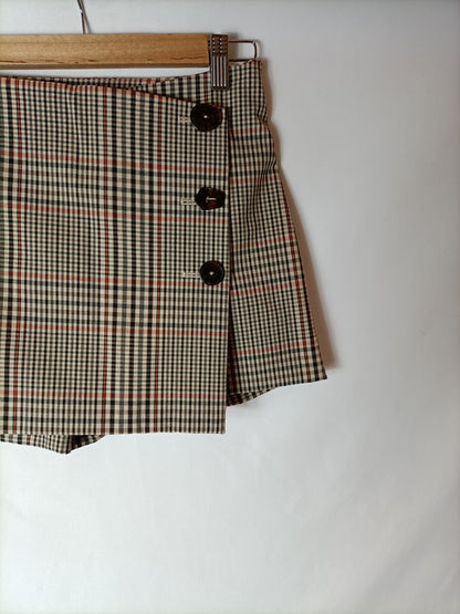 MANGO Falda pantalón cuadros. T.34