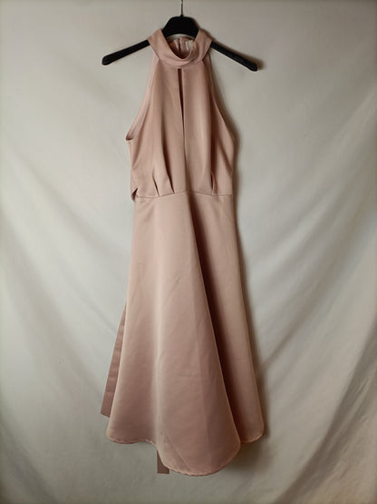 D-PLAY. Pink midi dress, size 36
