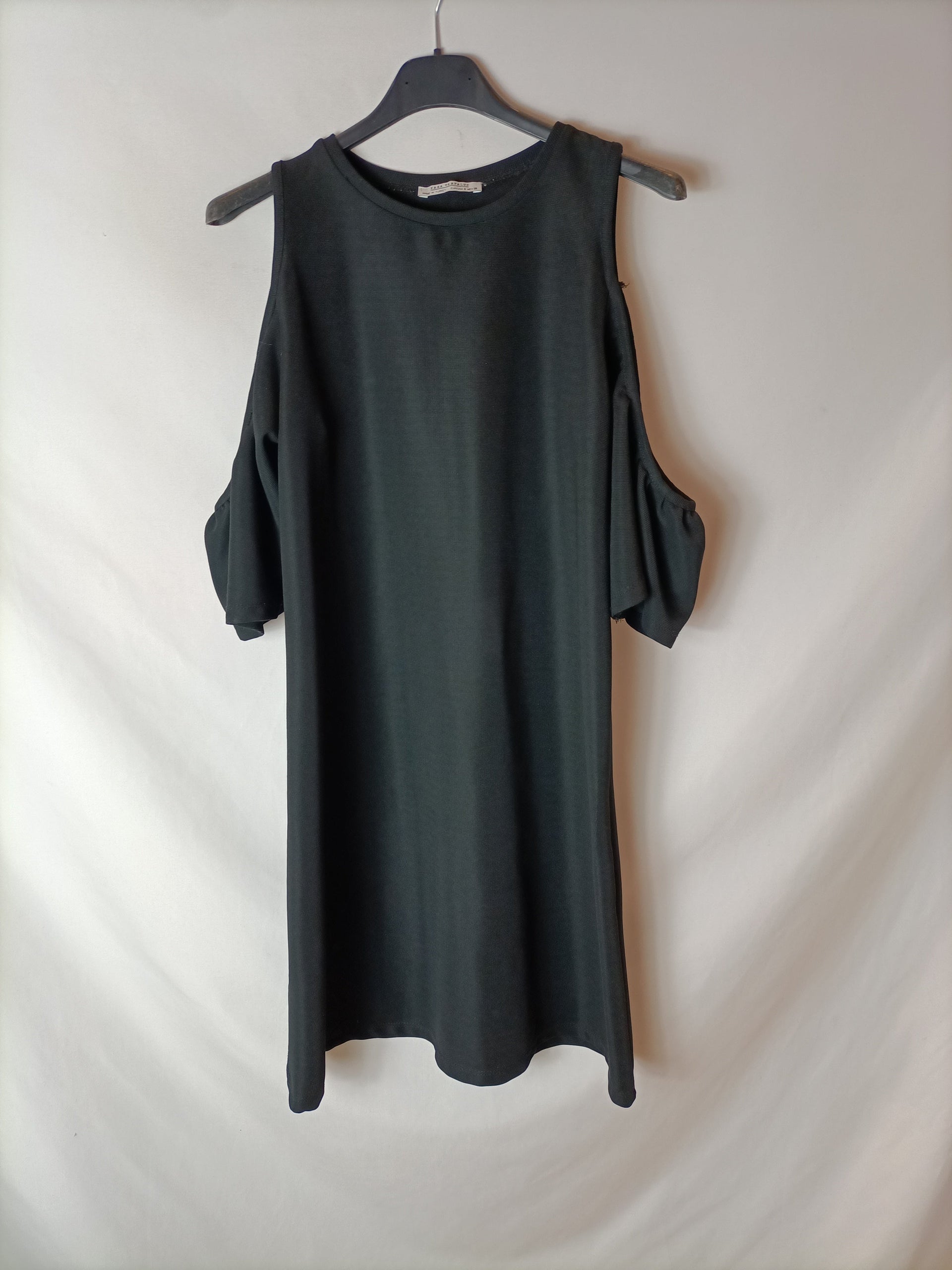 zara off the shoulder dress black Zara - Short Voluminous Dress - Black - Xxl