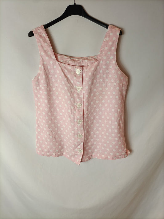 MANGO. Top rosa lunares T.s