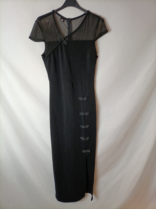 OTRAS. Vestido negro "chino" T.u(s)
