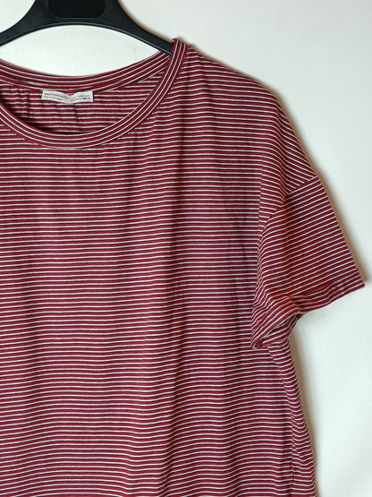 ZARA. Burgundy striped T-shirt. TS 