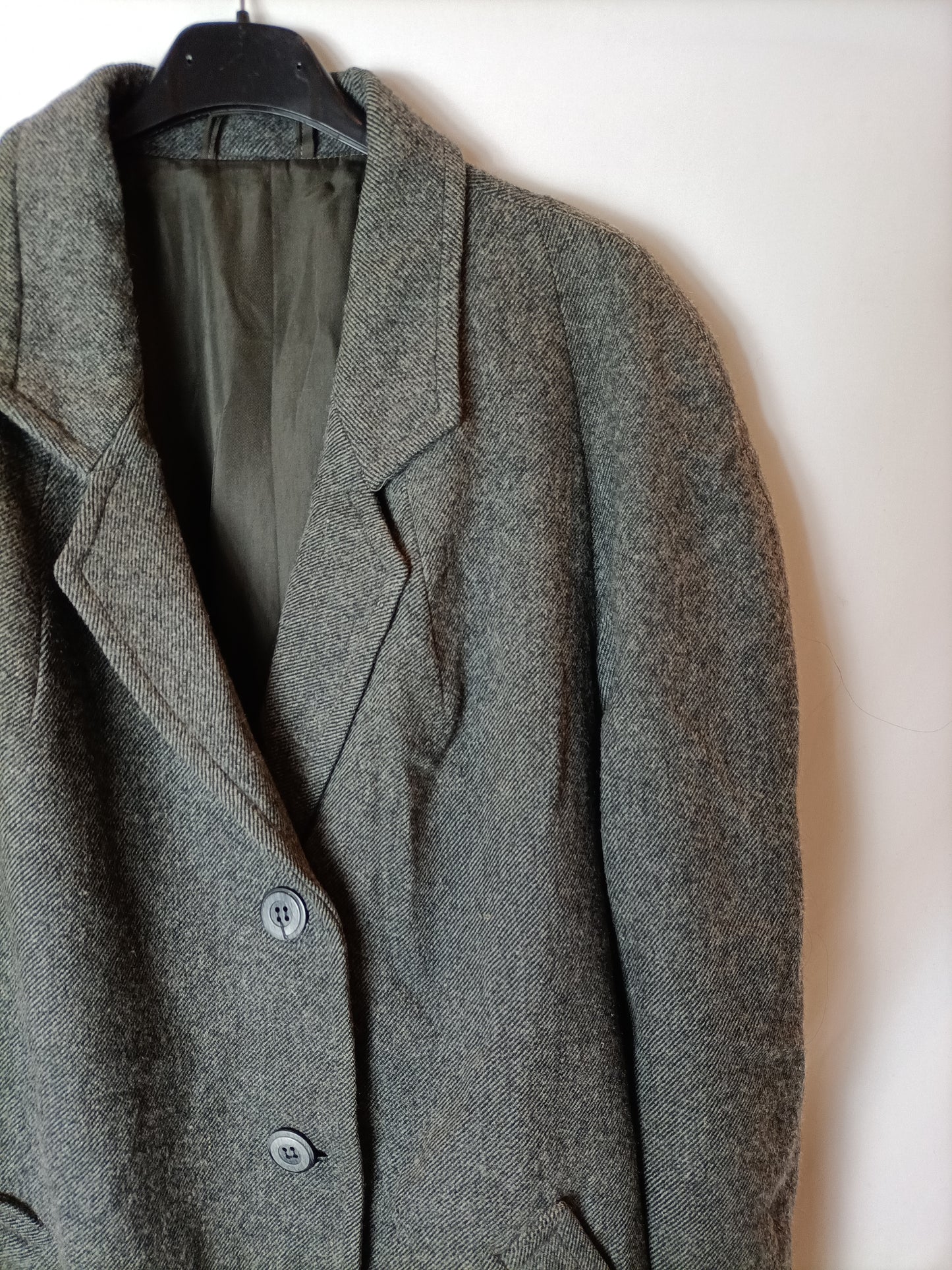 OTRAS. Abrigo espiga gris. T S/M