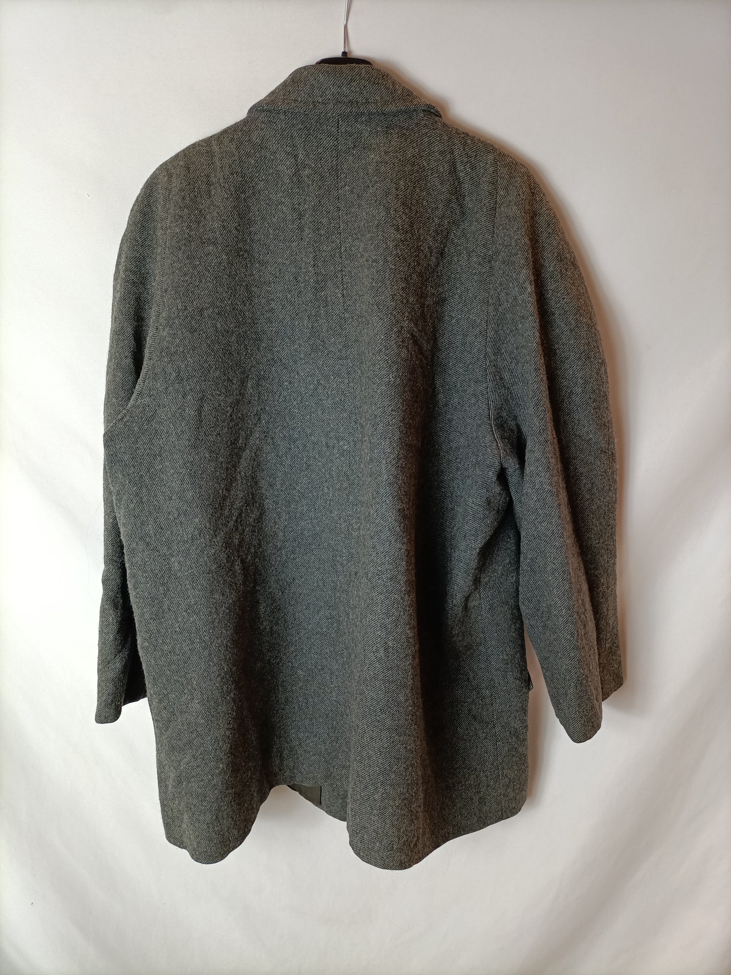 OTRAS. Abrigo espiga gris. T S/M