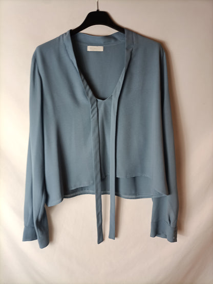 BIMANI. blusa azul fluida T.l