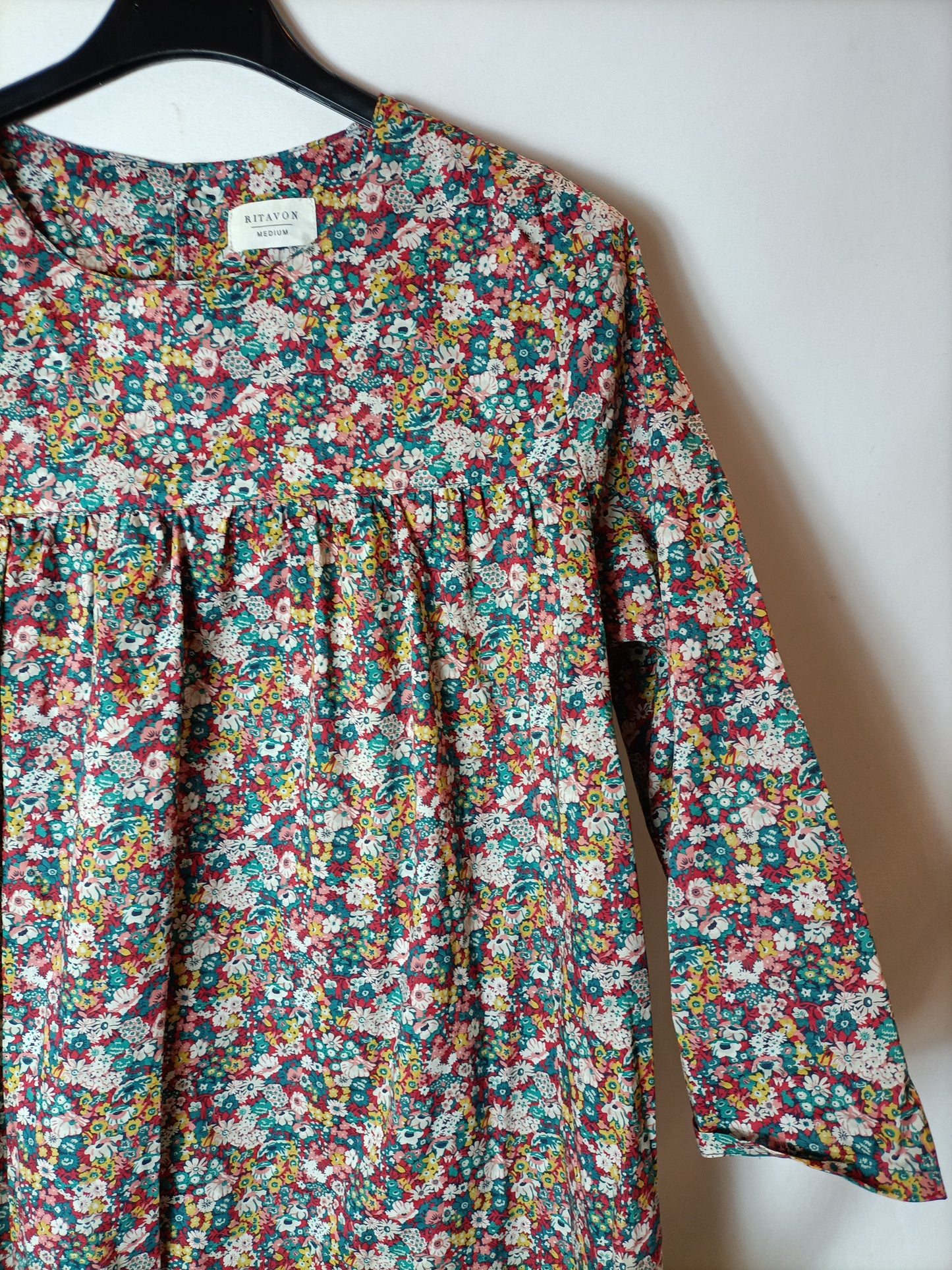 RITAVON. Vestido midi flores T.m