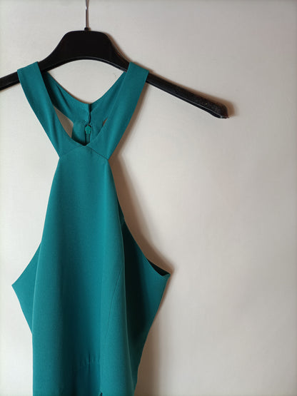 BIMANI. Vestido azul/verdoso largo T.38