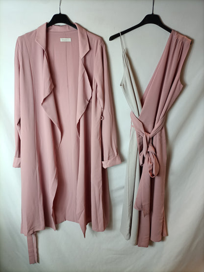 BIMANI. chaqueta rosa fluida T.m