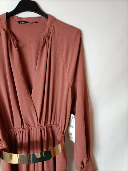 ZARA. Mono fluido rosa T.m