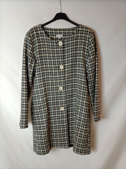 THIS IS IT. Checkered tweed coat TM