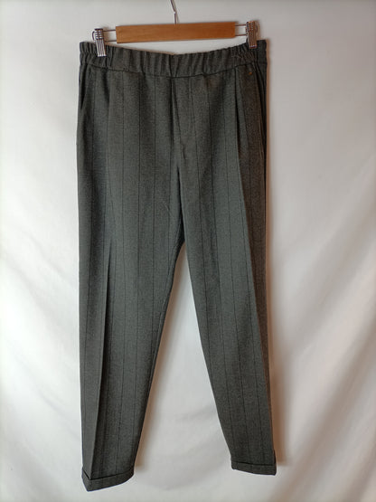 BROWNIE. Pantalón fluido gris rayas T.m/l