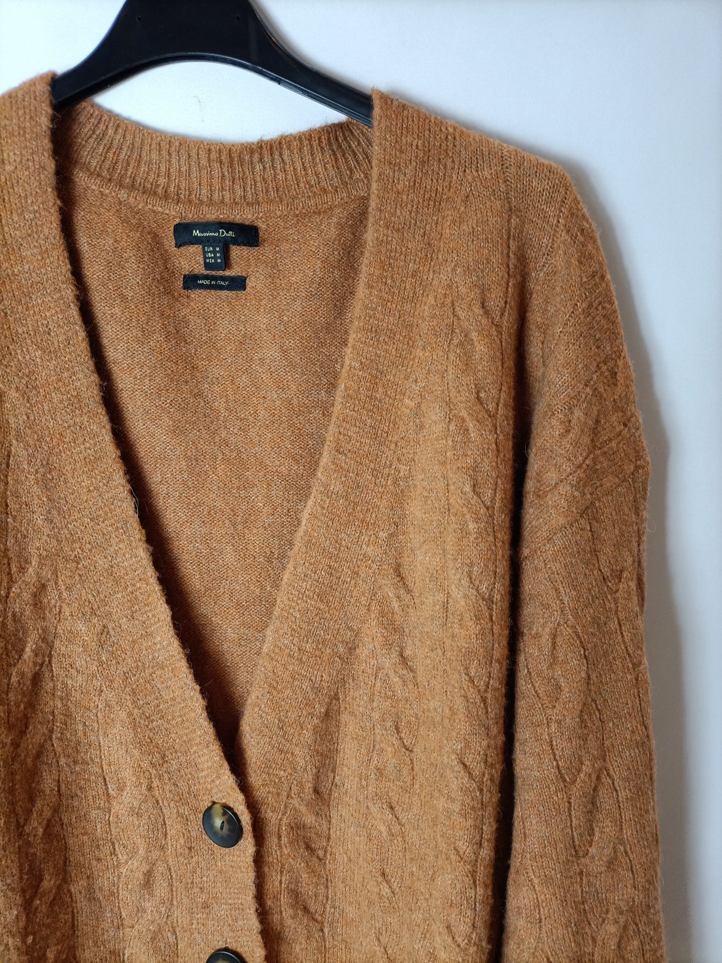 MASSIMO DUTTI. Cárdigan oversized ochos. T M