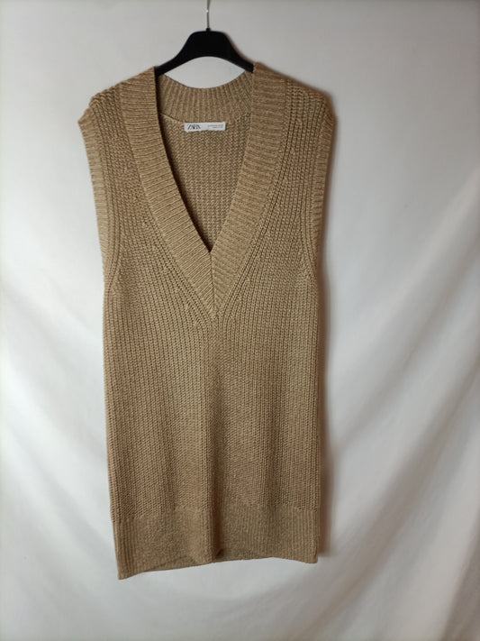 ZARA, Ochre knit vest/dress. TM