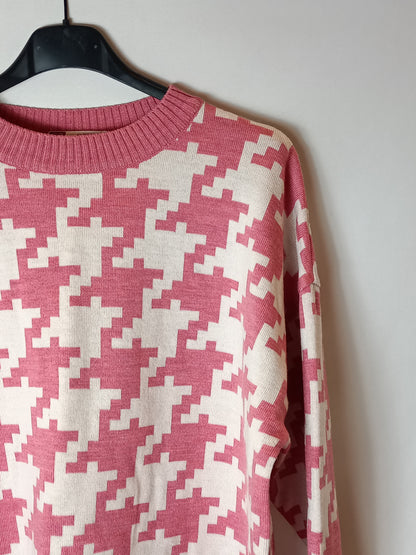 CARMELA CARMELA. Jersey estampado geométrico rosa. T M