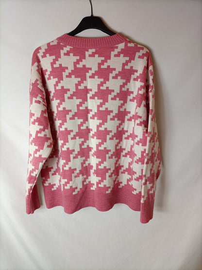 CARMELA CARMELA. Jersey estampado geométrico rosa. T M