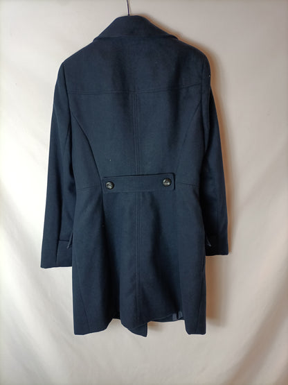 MISS SELFRIDGE. Navy blue cloth coat. Size 38