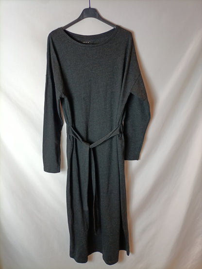 SKFK Charcoal gray dress with colored threads. Size 40