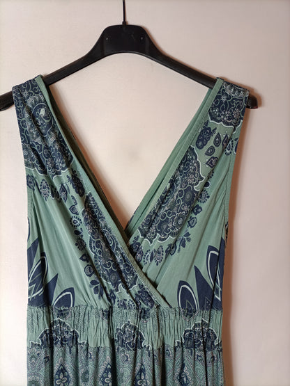 OTRAS. Vestido largo estilo hippie rosa. T. S/M