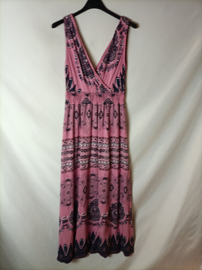 OTRAS. Vestido largo estilo hippie azul. T. S/M