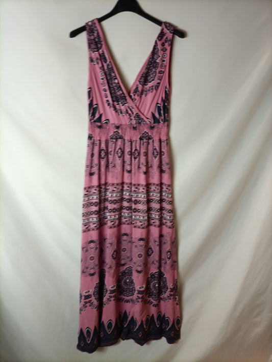 OTRAS. Vestido largo estilo hippie azul. T. S/M