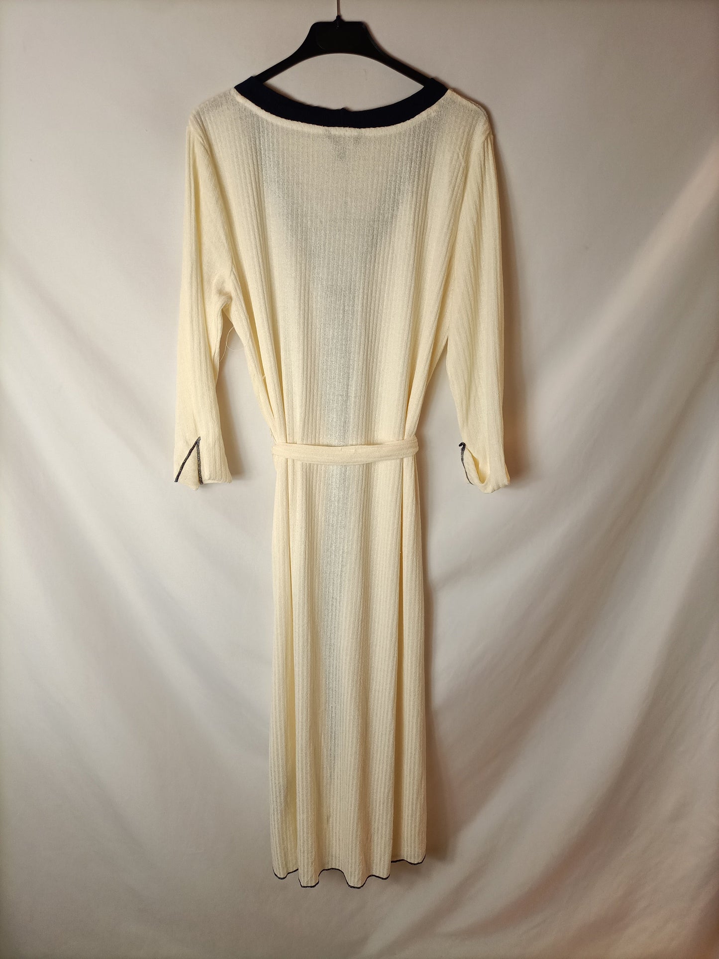 CORTEFIEL. Vestido beige abotonado T.l
