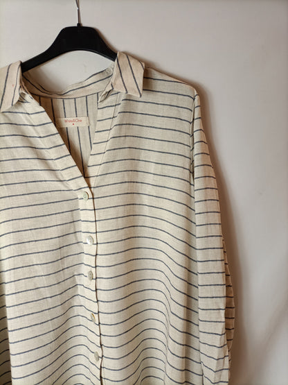WHITE&ONE. Camisa oversized rayas T.l