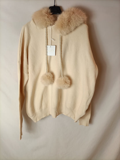 CARLOTA&amp;CO. Tu(l) furry hooded sweater