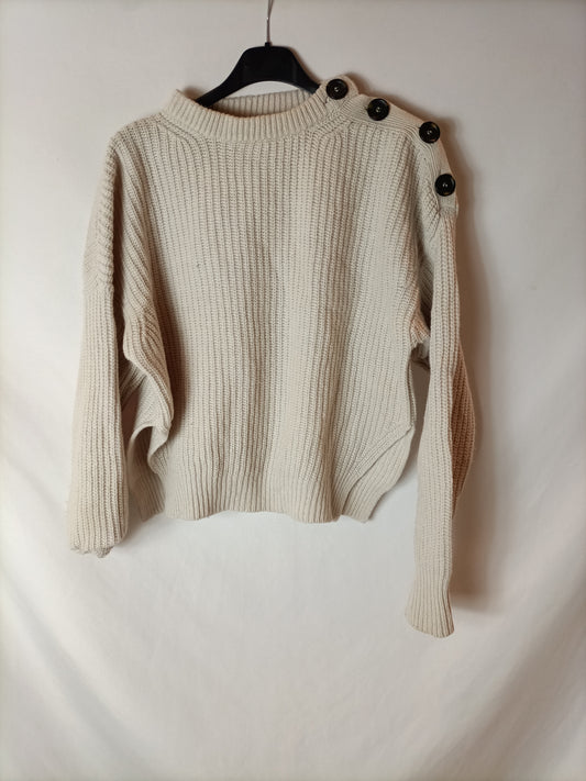 OTRAS. Jersey beige botones T.u(s)