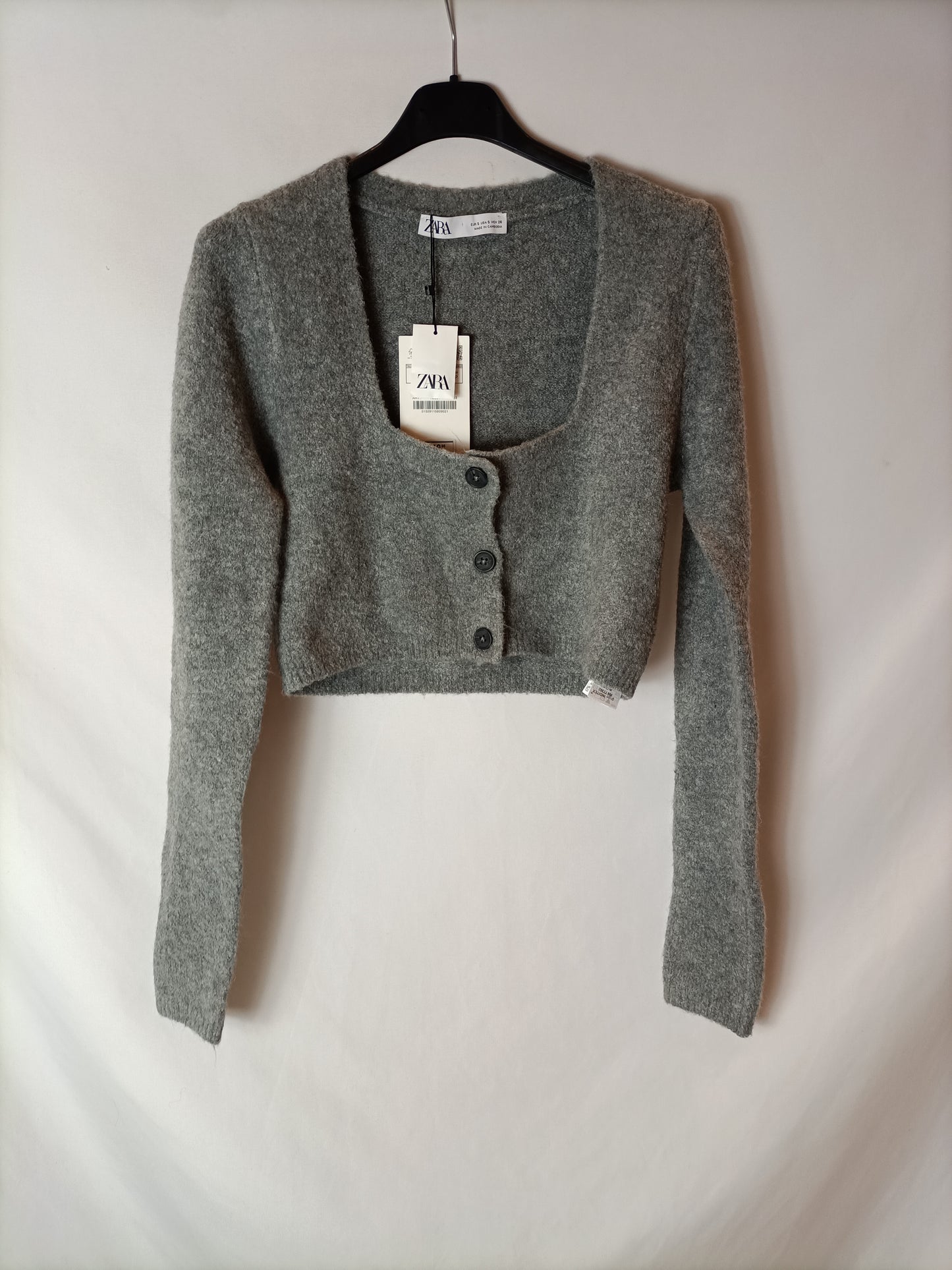 ZARA. rebeca  gris punto T.s