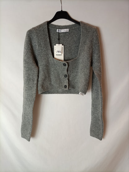 ZARA. rebeca  gris punto T.s