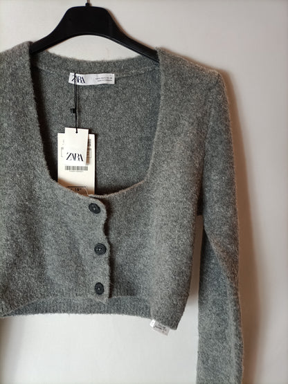 ZARA. rebeca  gris punto T.s