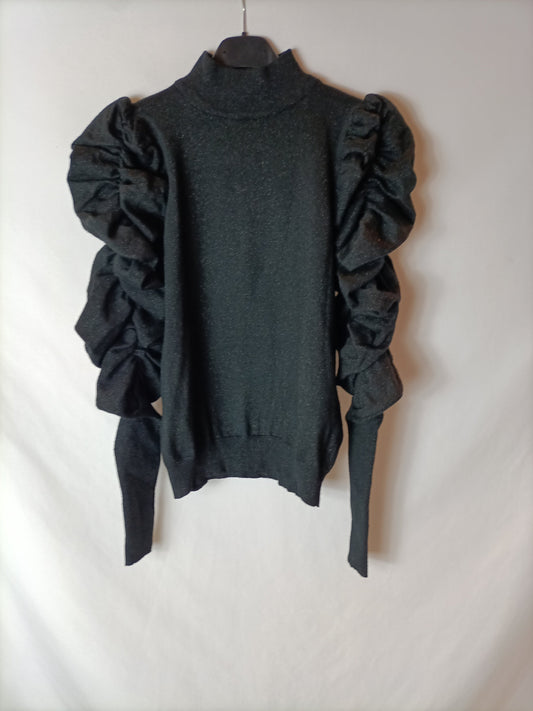 OTHERS. Black glitter Ts sweater