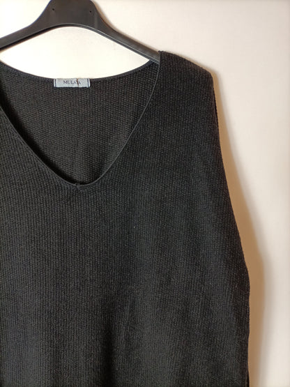 MULAYA. Jersey negro textura T.m/l