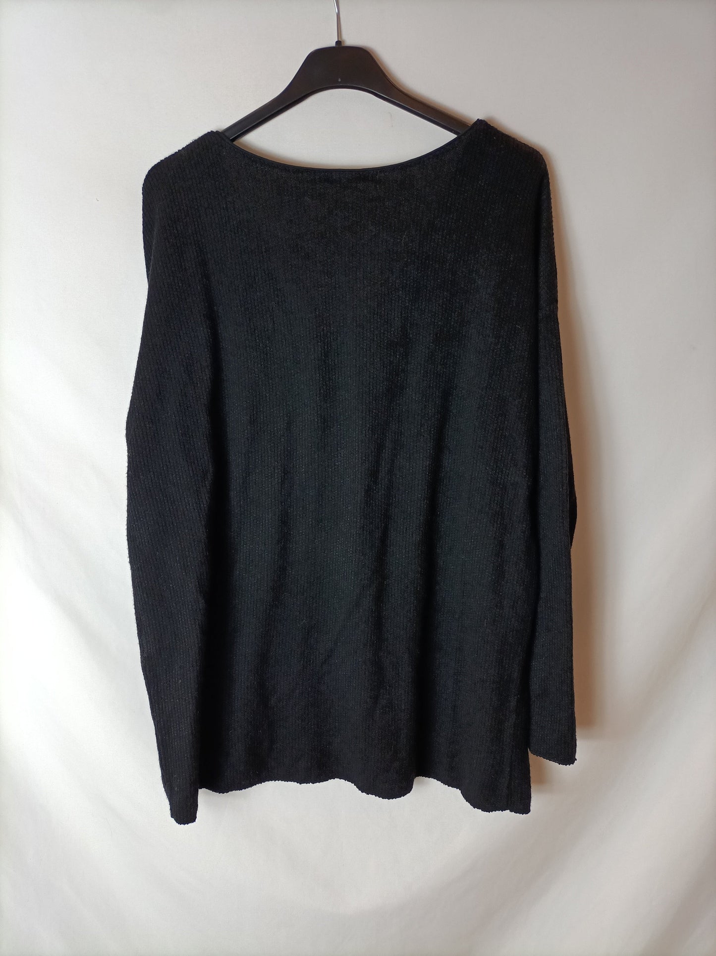 MULAYA. Jersey negro textura T.m/l