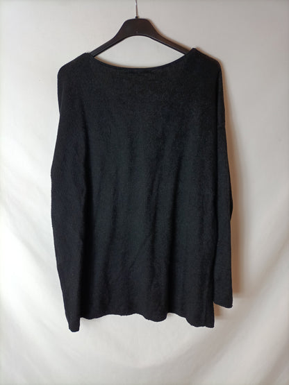 MULAYA. Jersey negro textura T.m/l