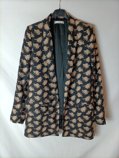MANGO. Black printed blazer T.34 (tara)