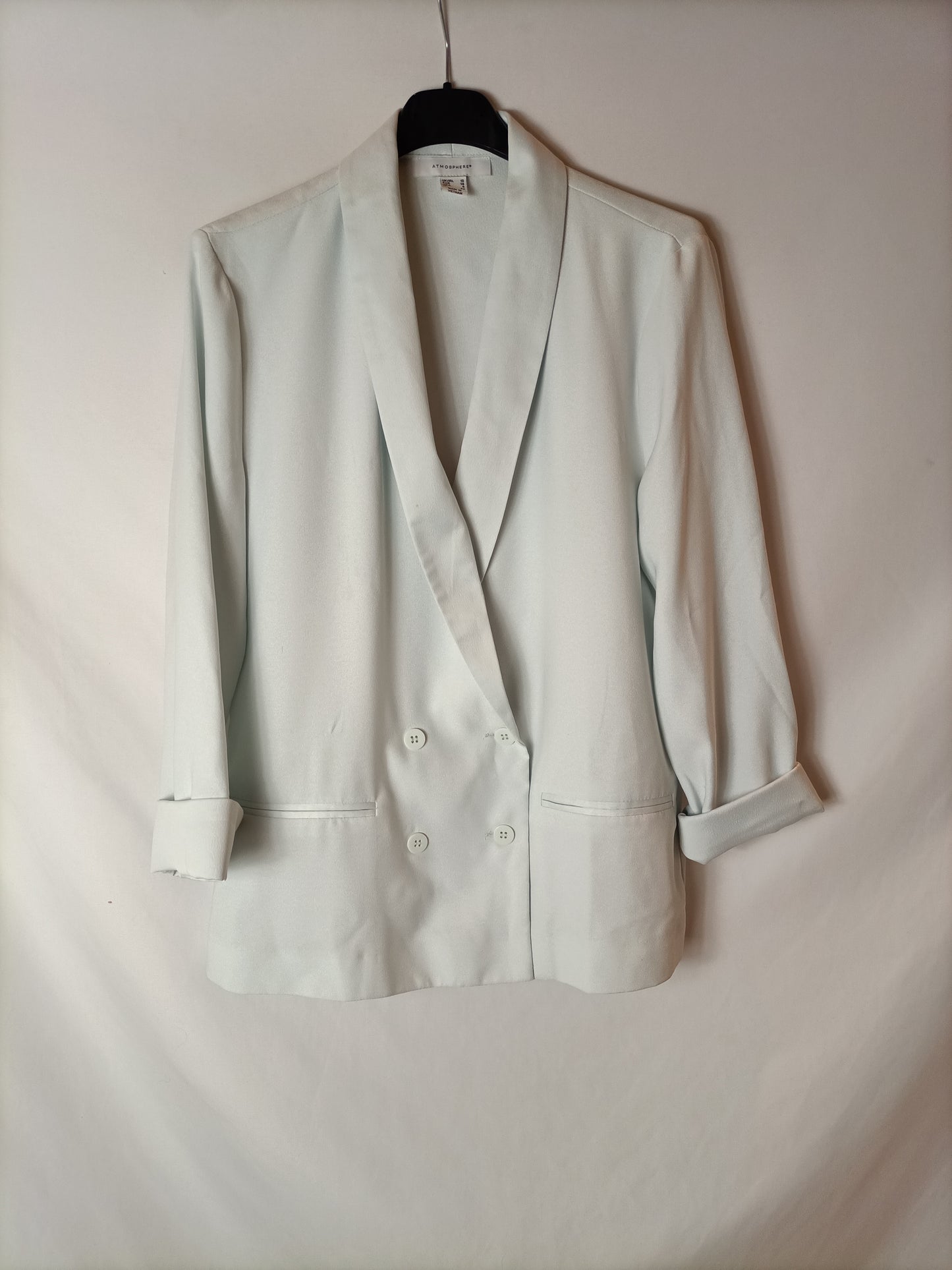 PRIMARK. Blazer azul satinada T.38