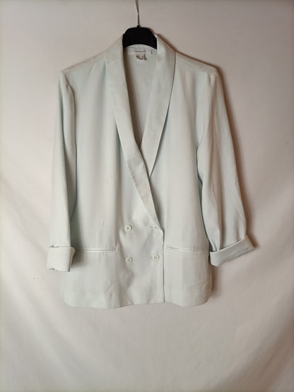 PRIMARK. Blazer azul satinada T.38