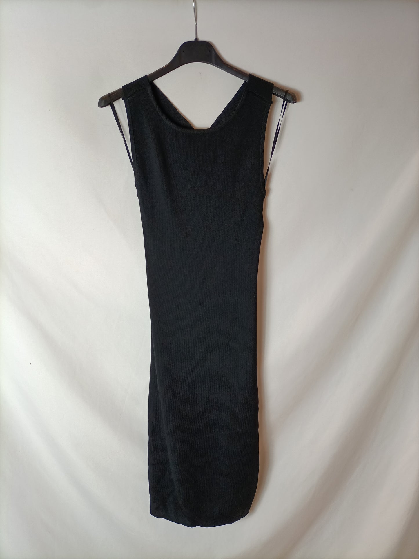 MANGO. Vestido negro punto T.s