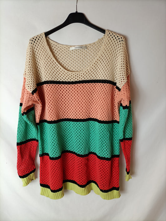 BIMBA Y LOLA. Striped Ts knit sweater