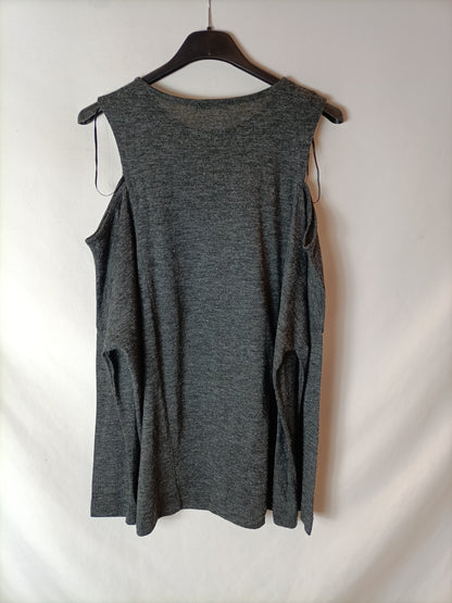 ZARA. Grey off-the-shoulder top